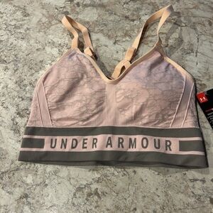 Women’s Under Armour Sports Bra LARGE Pink Gray NWT